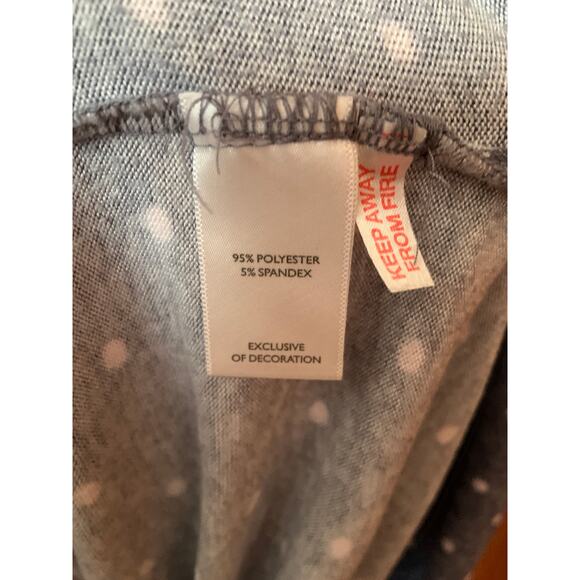 Laura Ashley Gray Polka Dots Sleepwear Heart Embroidered Size L - Picture 5 of 5